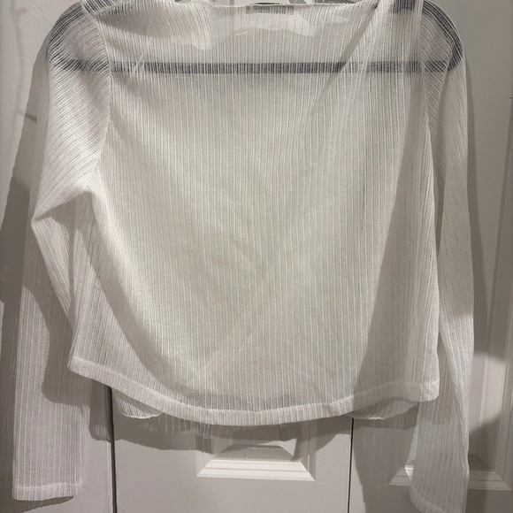 Zara White Sheer Blouse - Picture 5 of 5